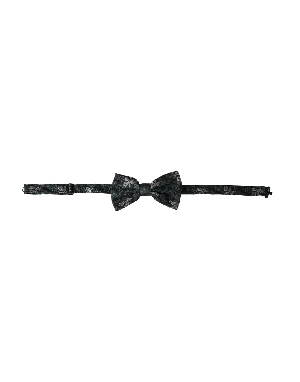 Noeud papillon homme dolce & gabbana en soie multicolore avec motif floral et tissu noir à motif paisley argenté subtil