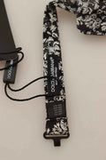 Cravate dolce & gabbana noire et blanche à motif floral détaillé avec design complexe et ajustable