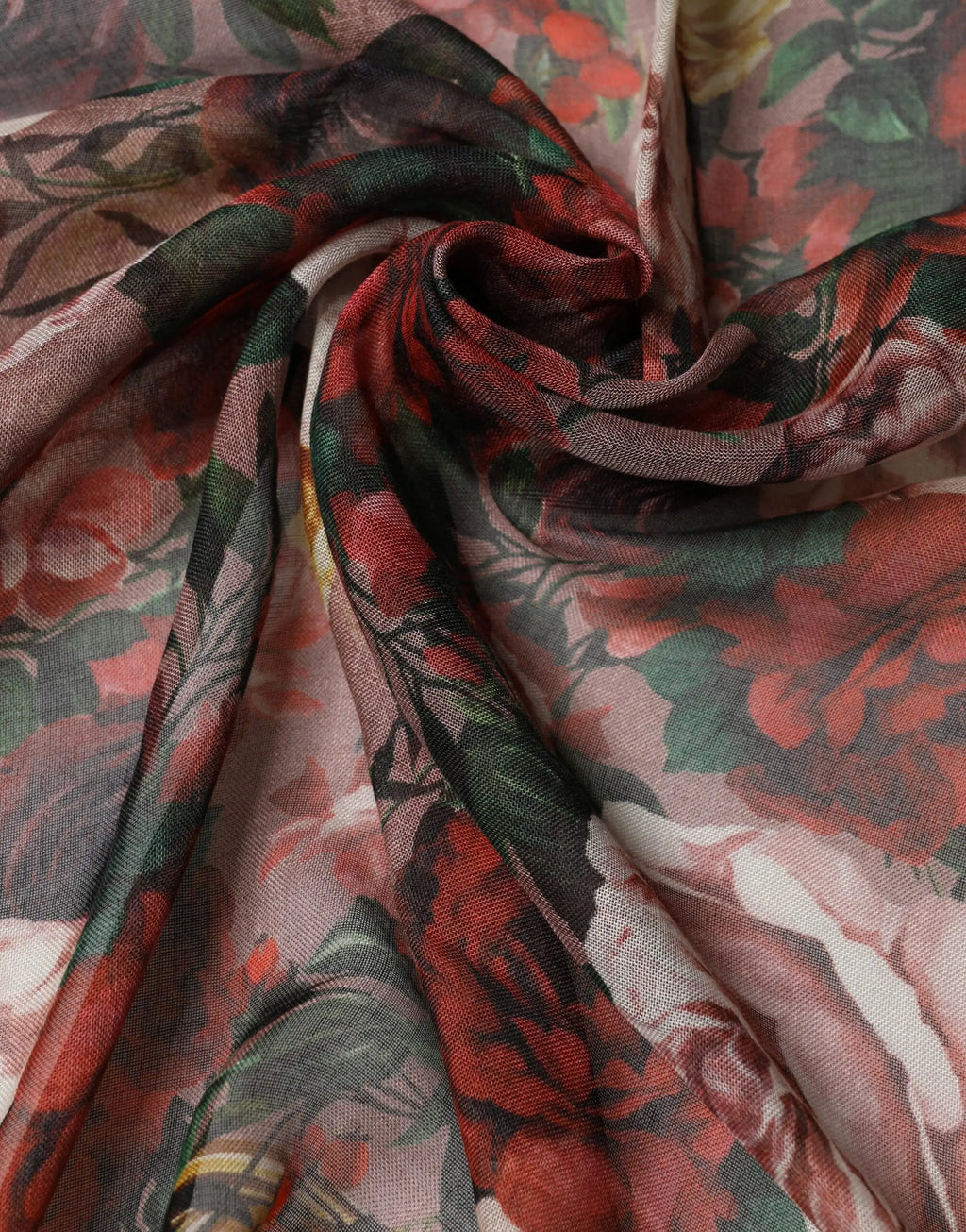 Dolce & gabbana foulard carré en cachemire 134x134 cm avec un motif floral multicolore rouge, vert et rose doux