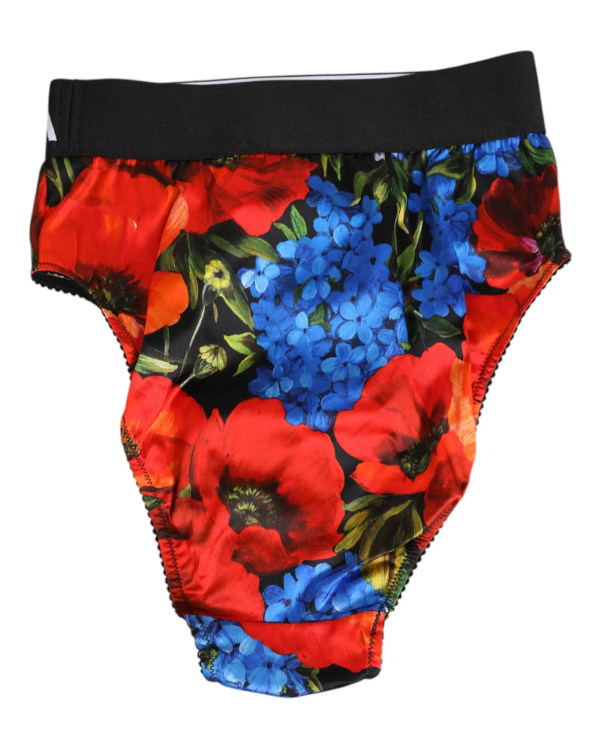 Dolce & Gabbana culotte taille haute multicolore avec imprimé floral rouge et bleu vif et ceinture élastique noire