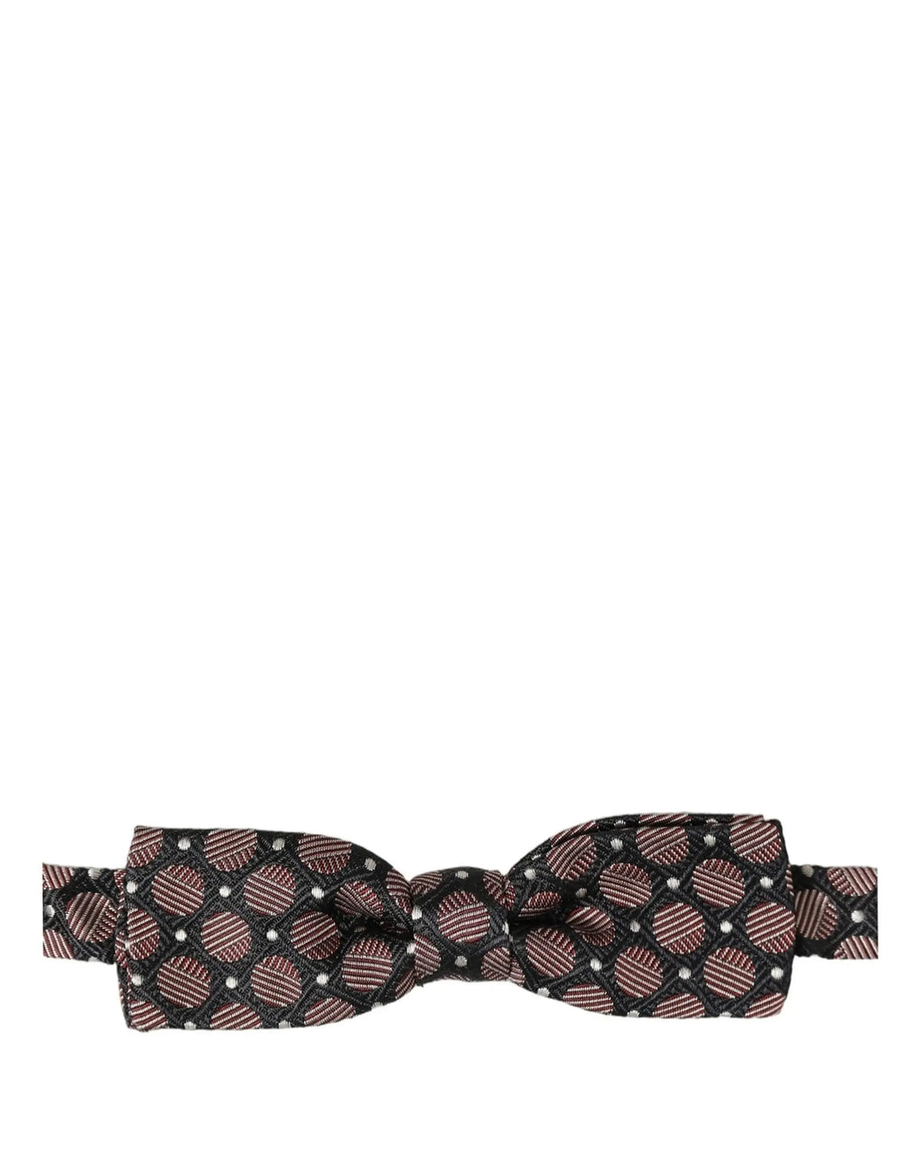 Dolce & gabbana nœud papillon réglable en soie multicolore avec motif géométrique bordeaux foncé et noir