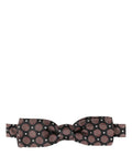 Dolce & gabbana nœud papillon réglable en soie multicolore avec motif géométrique bordeaux foncé et noir