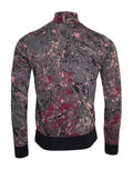 Dolce & gabbana pull homme col roulé multicolore à manches longues motif marbré magenta et gris avec éclaboussures roses