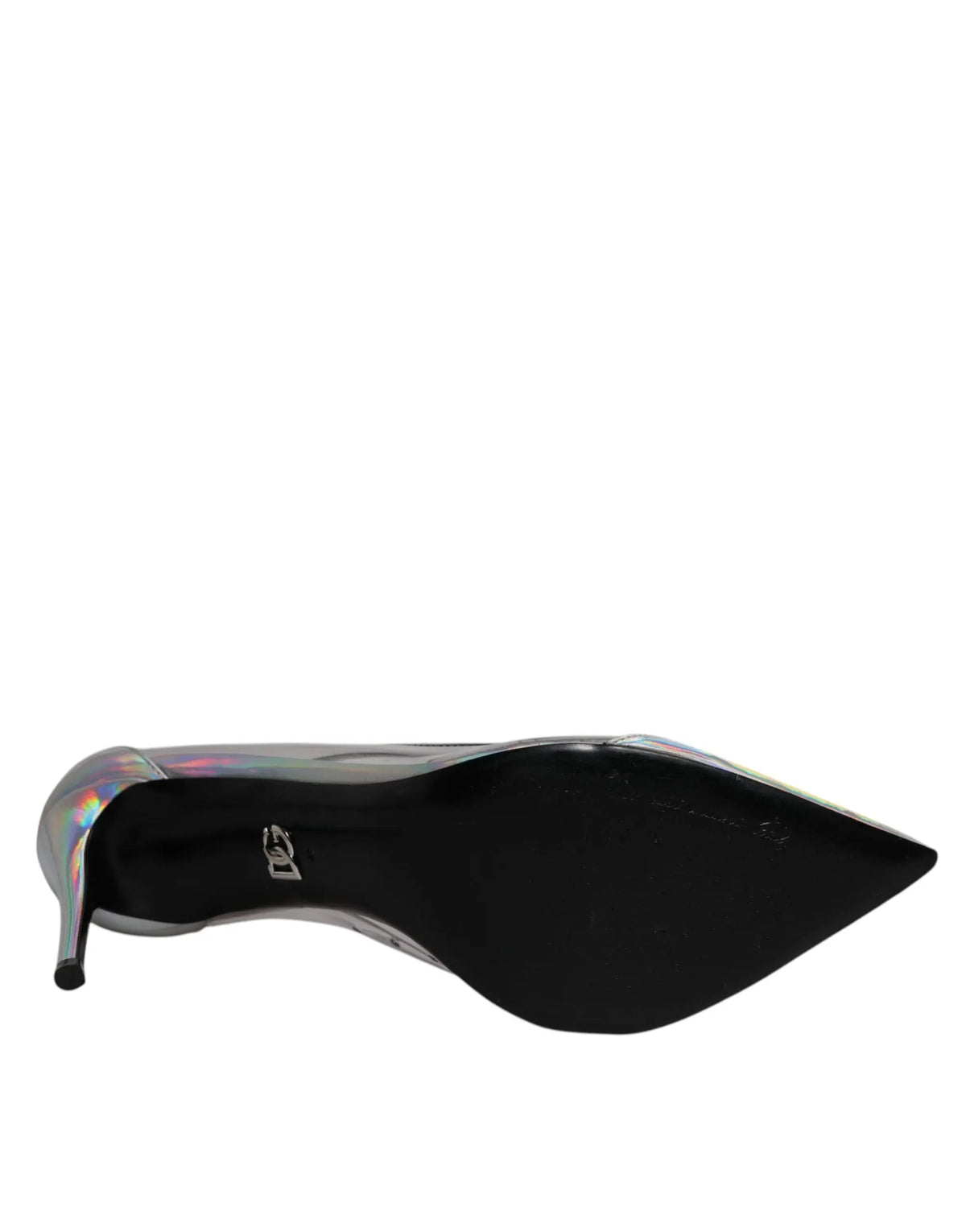 Dolce & Gabbana multicolor iridescent pointu à talon haut avec un intérieur noir en cuir synthétique