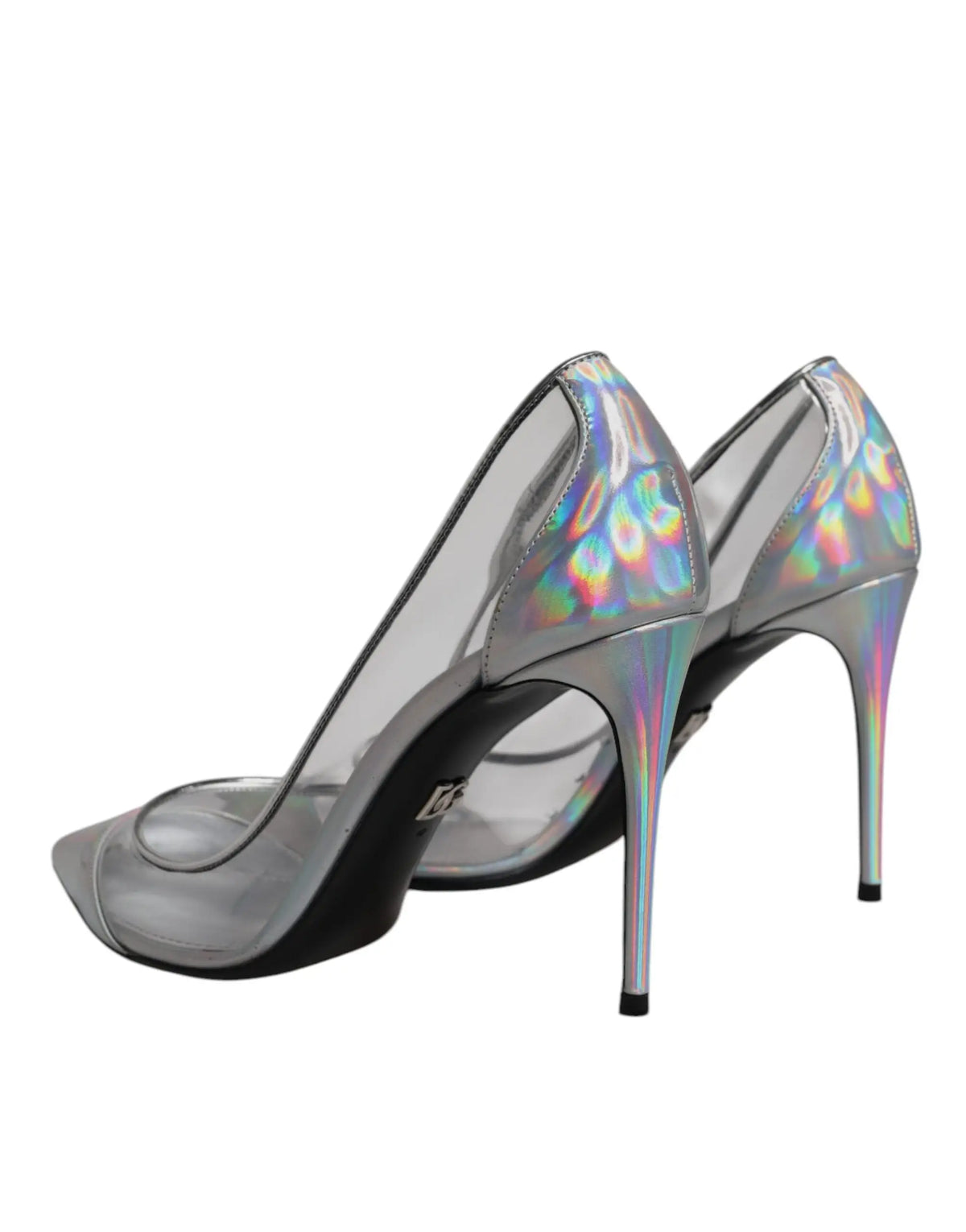 Dolce & gabbana multicolor escarpins à talons hauts irisés avec empeigne transparente et semelle noire