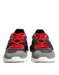 Dolce & gabbana baskets basses homme en daim gris et noir avec lacets rouges voyants multicolores