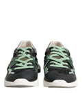 Dolce & Gabbana baskets basses multicolores avec étoiles noires et vertes et lacets vert menthe