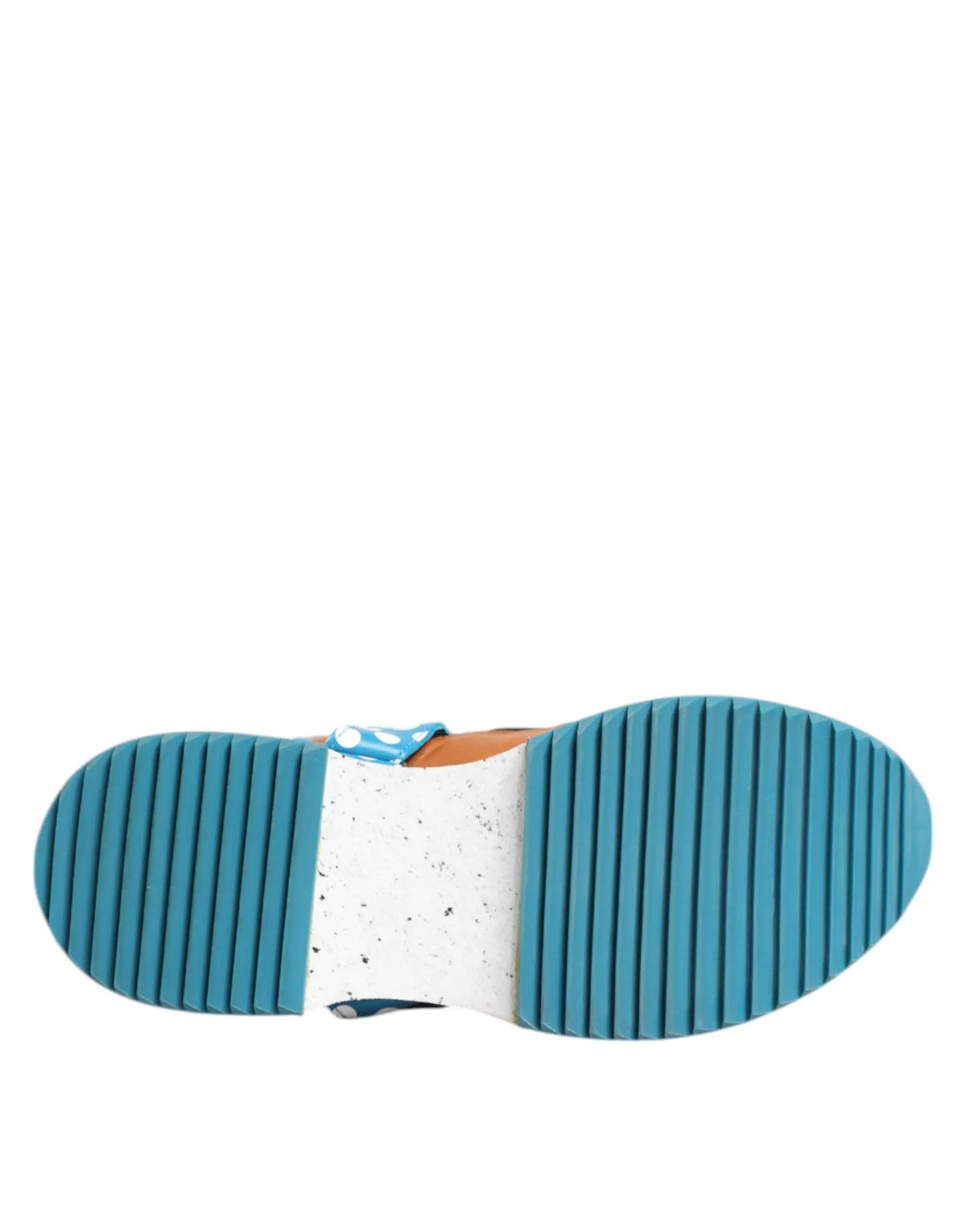 Sneakers basses dolce & gabbana en cuir multicolore avec semelle extérieure en caoutchouc bleu et midsole blanc moucheté