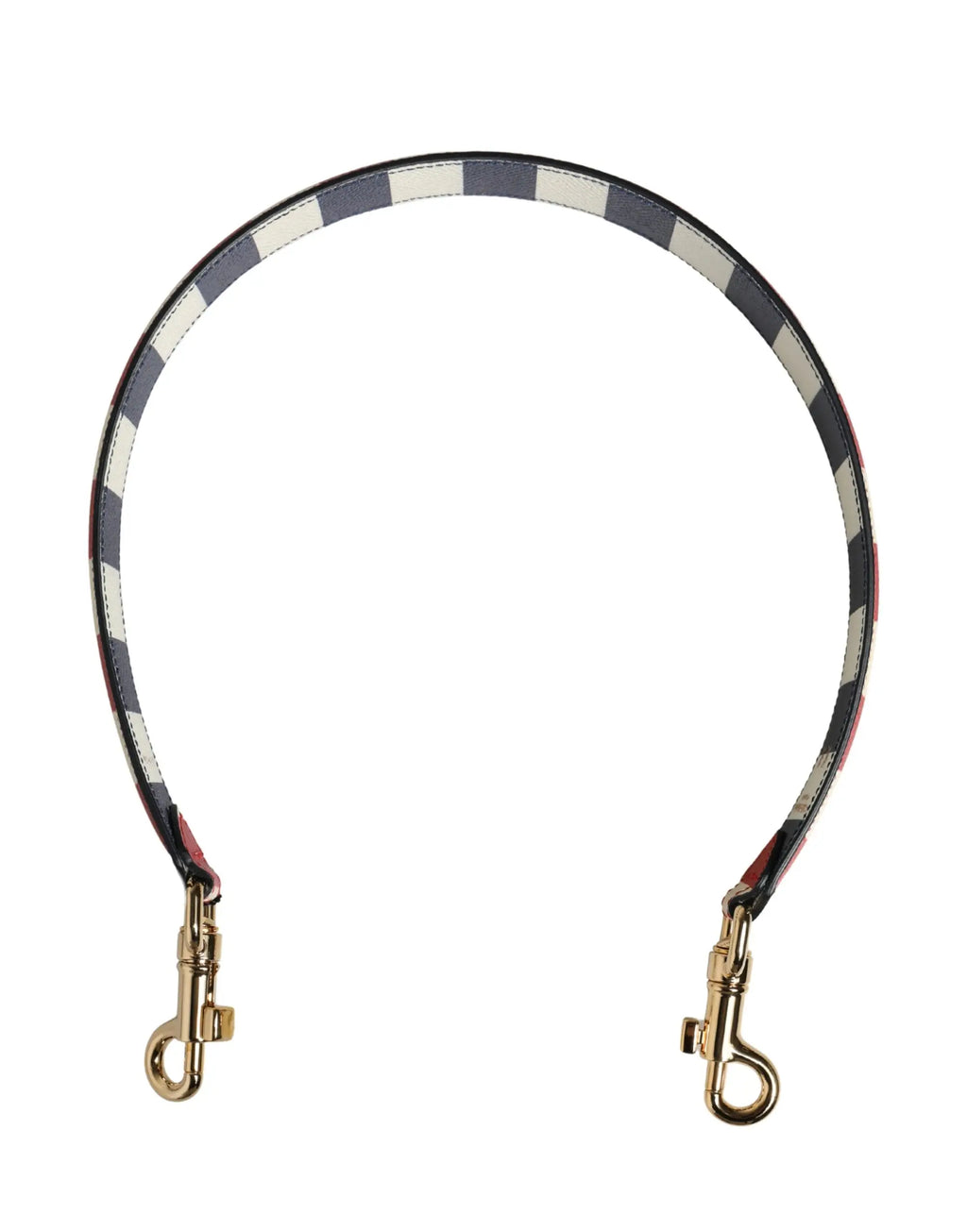 Courroie d’épaule en cuir dolce & gabbana noire et blanche rayée avec fermoirs métalliques dorés