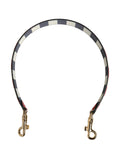 Courroie d’épaule en cuir dolce & gabbana noire et blanche rayée avec fermoirs métalliques dorés