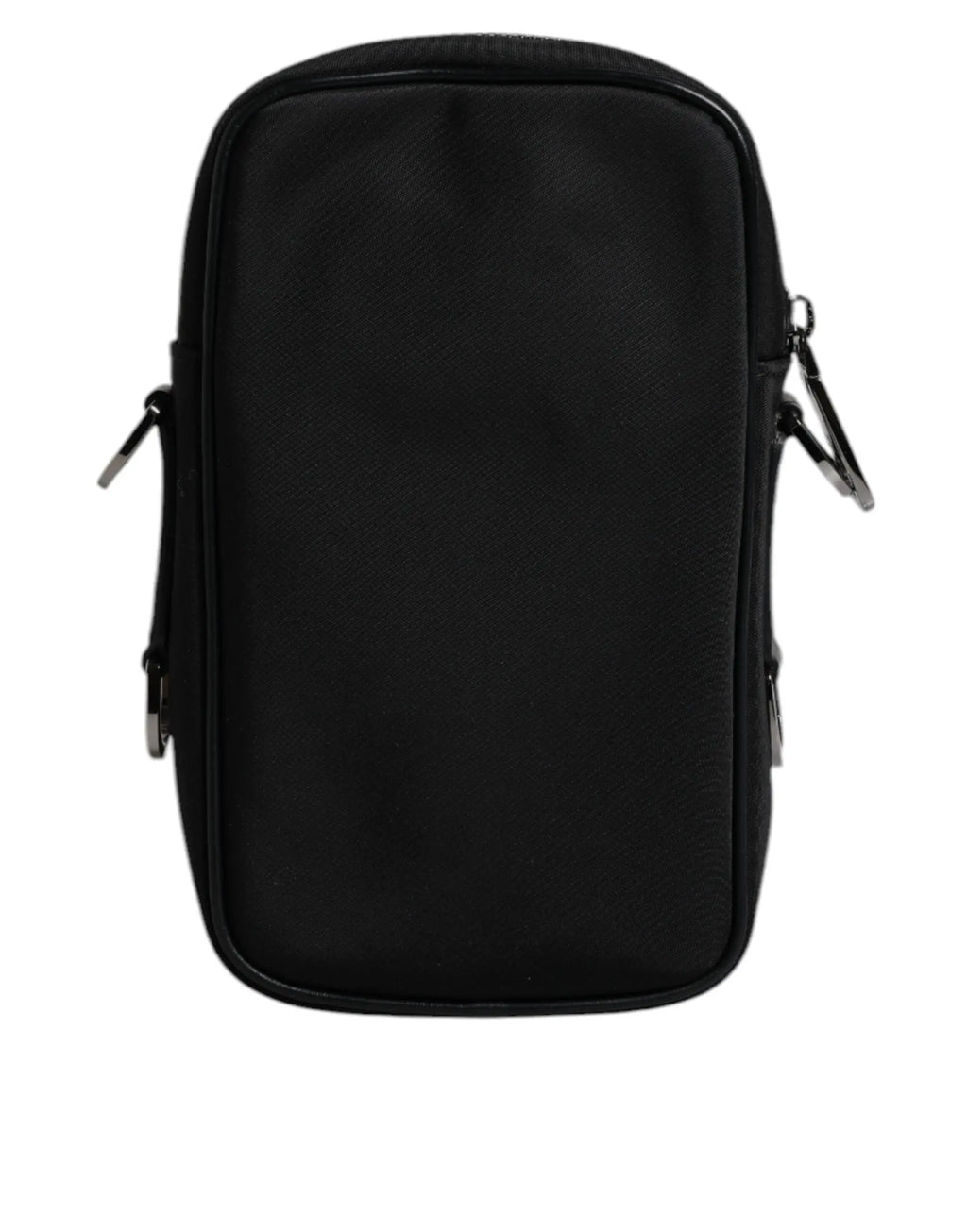Sac bandoulière noir en nylon dolce gabbana avec logo jacquard léopard multicolore et fermetures éclair latérales argentées