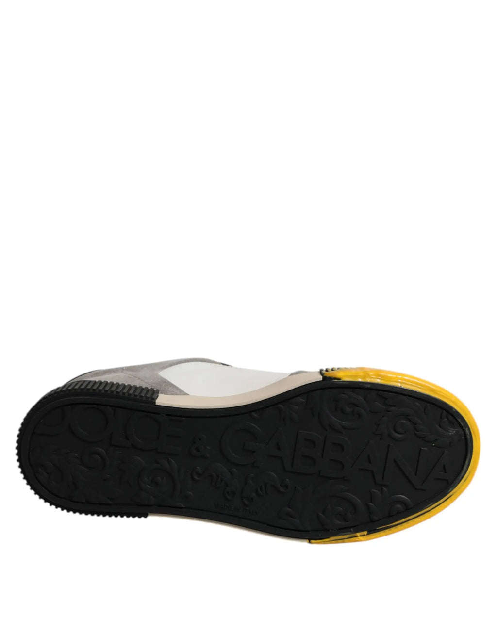 Semelle extérieure noire en caoutchouc avec talon et embout jaune embossé dolce & gabbana pour sneakers basses multicolores miami