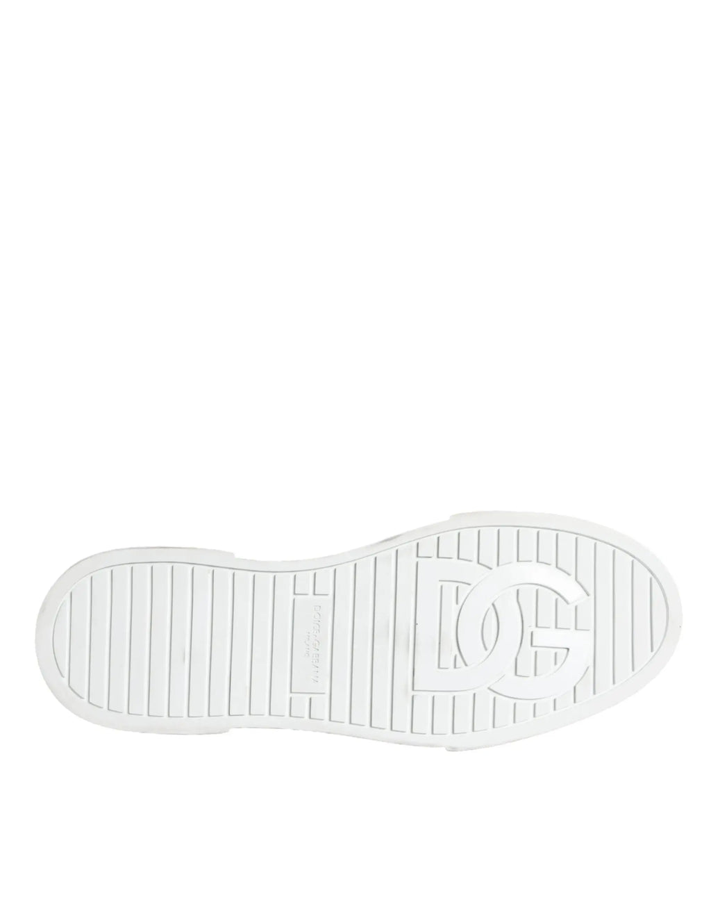 Semelle blanche en caoutchouc de la basket montante dolce & gabbana multicolore avec logo embossé et motif antidérapant