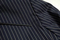 Dolce & Gabbana blazer multicolore patchwork marine à fines rayures blanches en tissu, simple boutonnage
