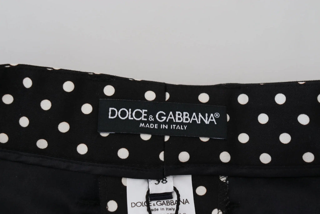 Pantalon dolce & gabbana noir à pois blancs classique taille haute multicolore pour femme