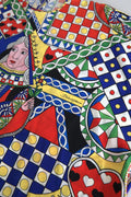 Blouse à manches longues dolce gabbana multicolore en soie avec motif cartes à jouer et motifs géométriques