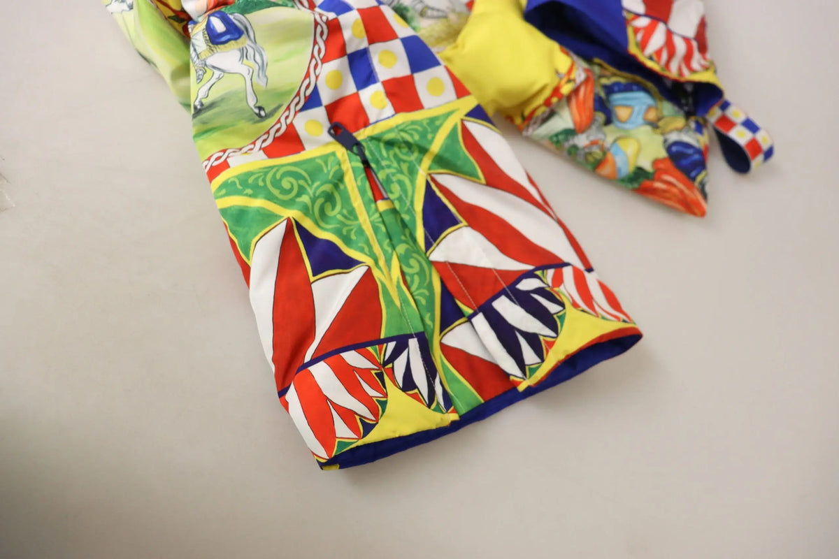 Pantalon de ski dolce & gabbana multicolore en patchwork imprimé avec motifs géométriques et cartoon rouge vert jaune bleu blanc