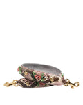 Dolce & gabbana multicolor python shoulder strap with pink and brown snakeskin pattern floral embellishments and gold hardware