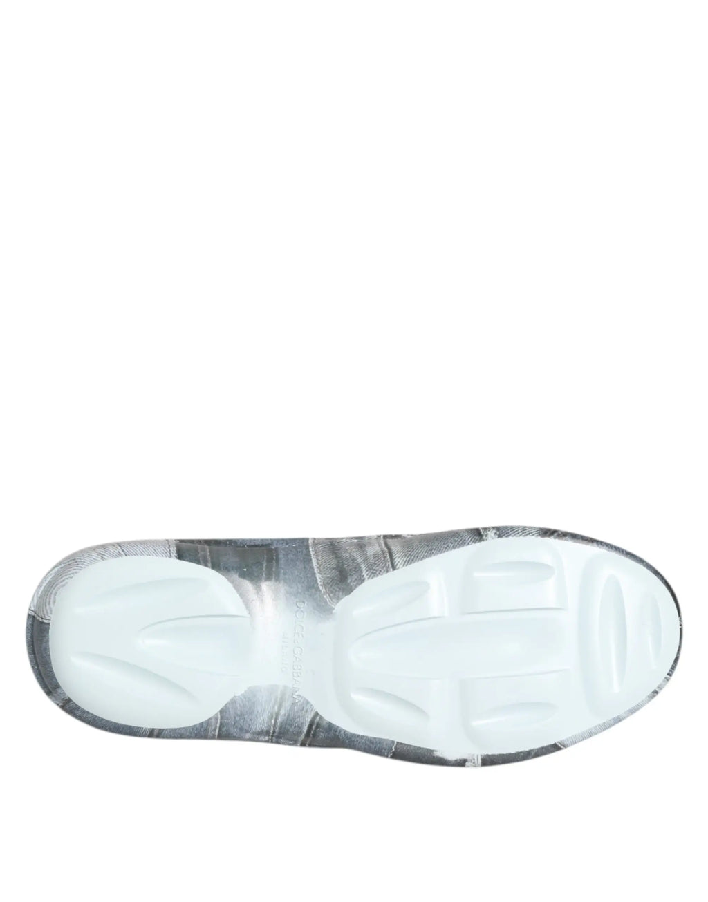 Semelle texturée argent et blanche des sneakers basses en caoutchouc multicolores dolce gabbana pour homme