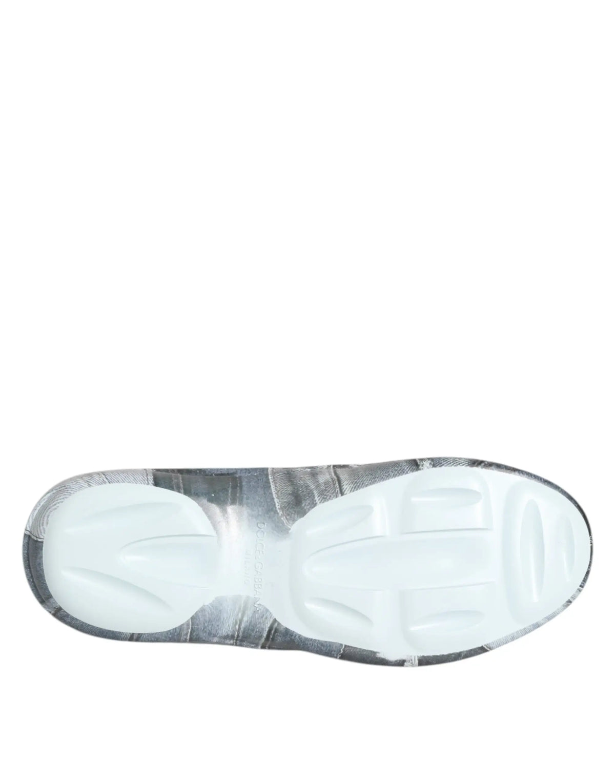 Semelle texturée argent et blanche des sneakers basses en caoutchouc multicolores dolce gabbana pour homme