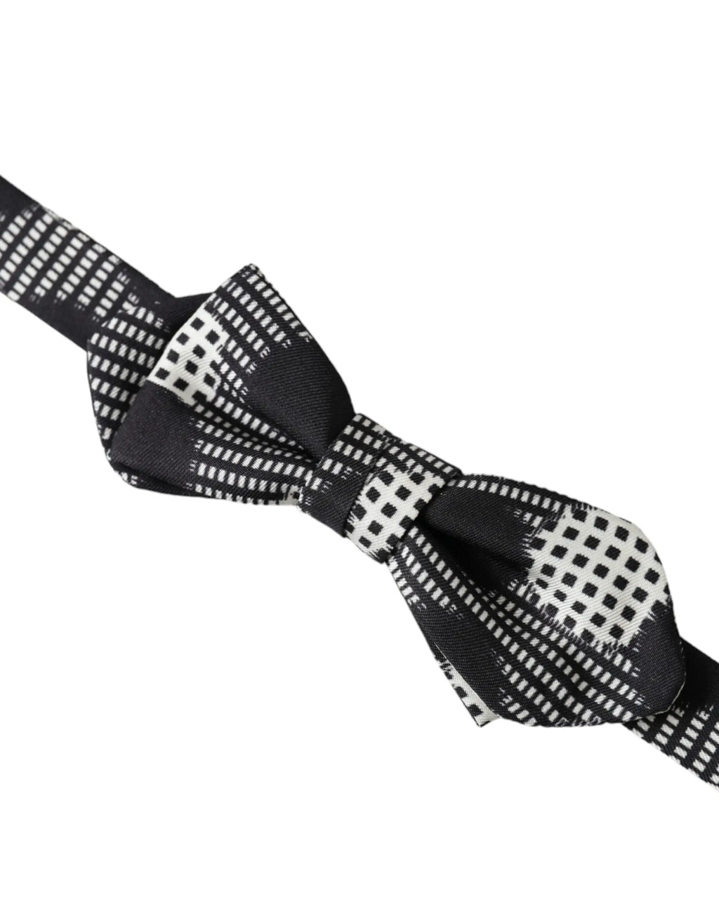 Dolce & gabbana nœud papillon homme en soie multicolore à pois ajustable avec motif géométrique noir et blanc moderne