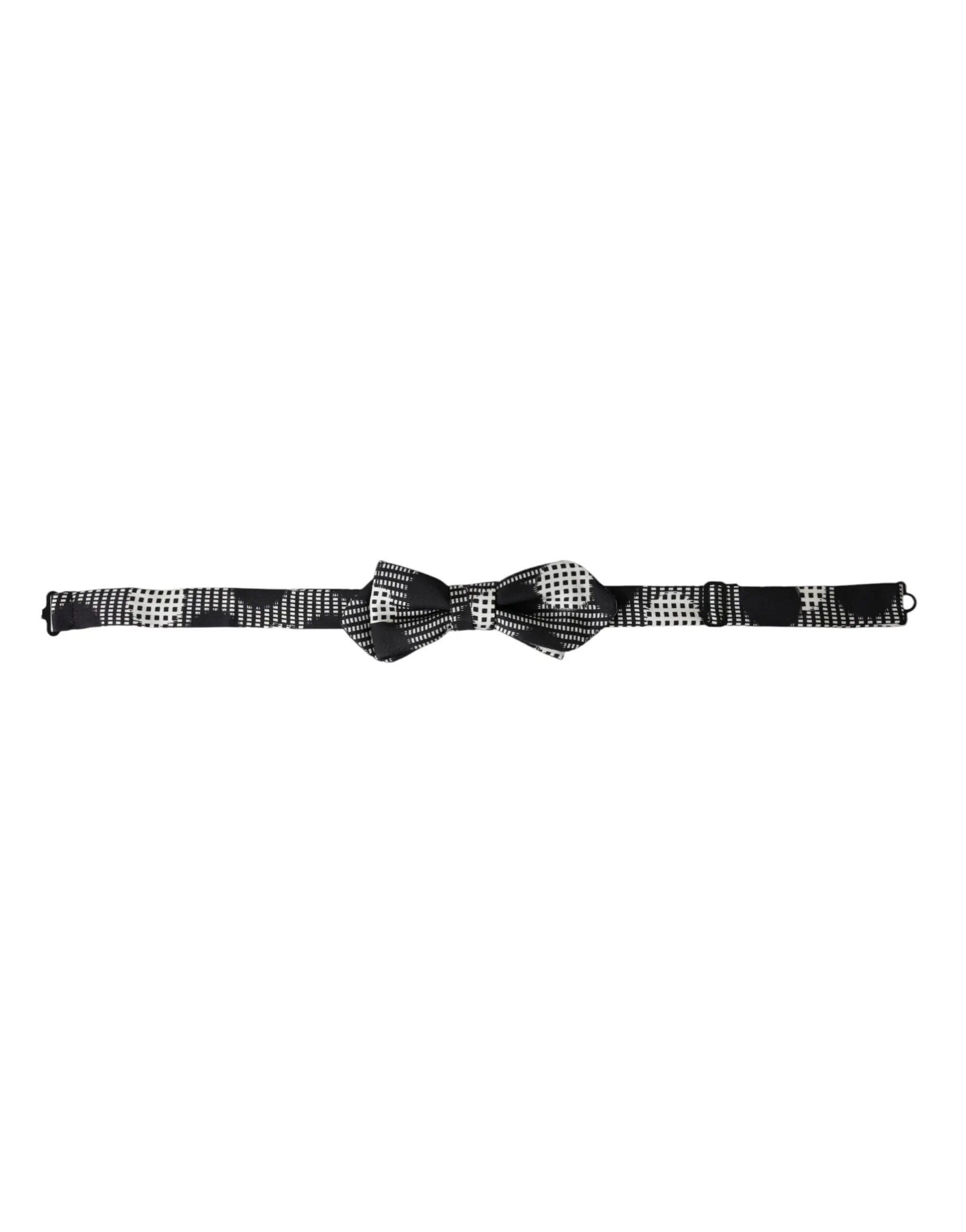 Noeud papillon homme dolce & gabbana en soie multicolore noir et blanc à pois géométriques réglable