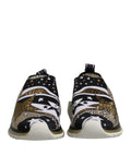Baskets basses multicolores dolce & gabbana sorrento noires et dorées à étoiles avec accents pailletés en slip-on