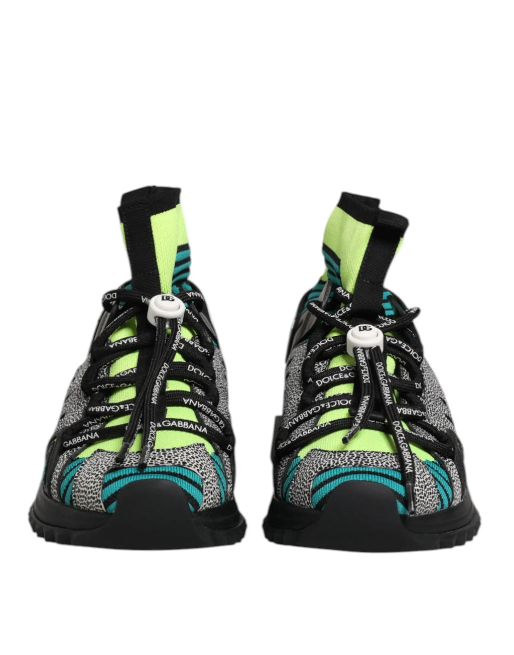 Baskets homme multicolores dolce & gabbana sorrento en maille noire et vert néon avec logo audacieux sur la tige