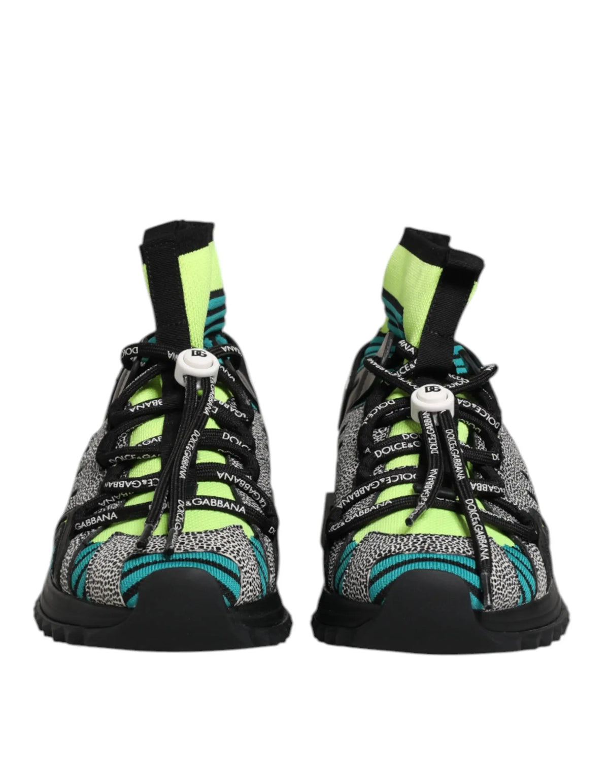 Baskets homme multicolores dolce & gabbana sorrento en maille noire et vert néon avec logo audacieux sur la tige
