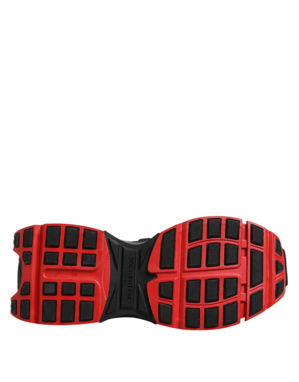 Semelle en caoutchouc rouge et noire avec motif en grille des chaussures dolce & gabbana multicolor space basses homme