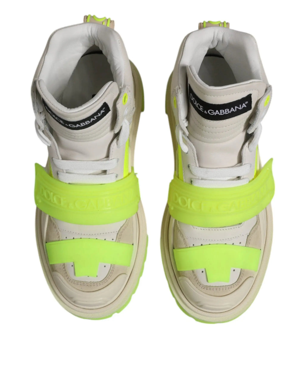 Chaussures dolce & gabbana trekking multicolores beige avec sangles néon vert fluo hautes et robustes