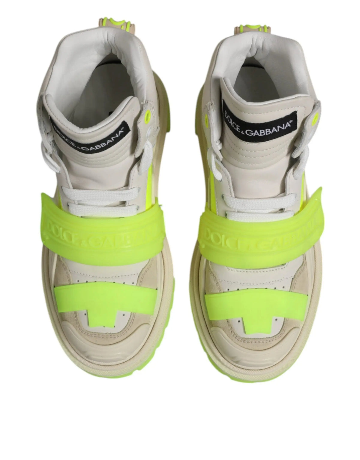 Chaussures dolce & gabbana trekking multicolores beige avec sangles néon vert fluo hautes et robustes