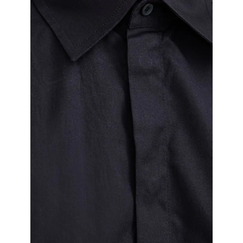 Chemise habillée dolce & gabbana bleu marine en coton avec col net et coutures discrètes