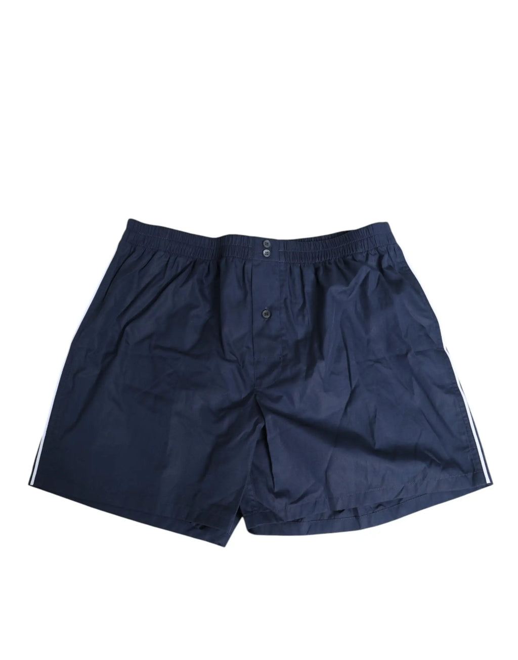 Dolce & gabbana boxer en coton bleu marine avec bandes blanches latérales élastique à bouton avant pour natation