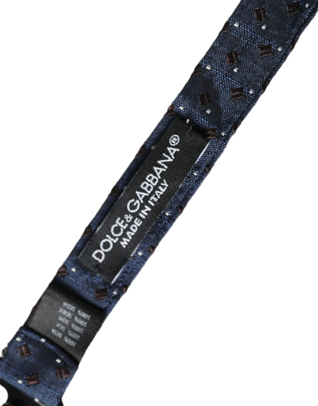 Dolce & gabbana papillon en soie bleu marine avec motifs carrés marron et blanc ajustable pour homme