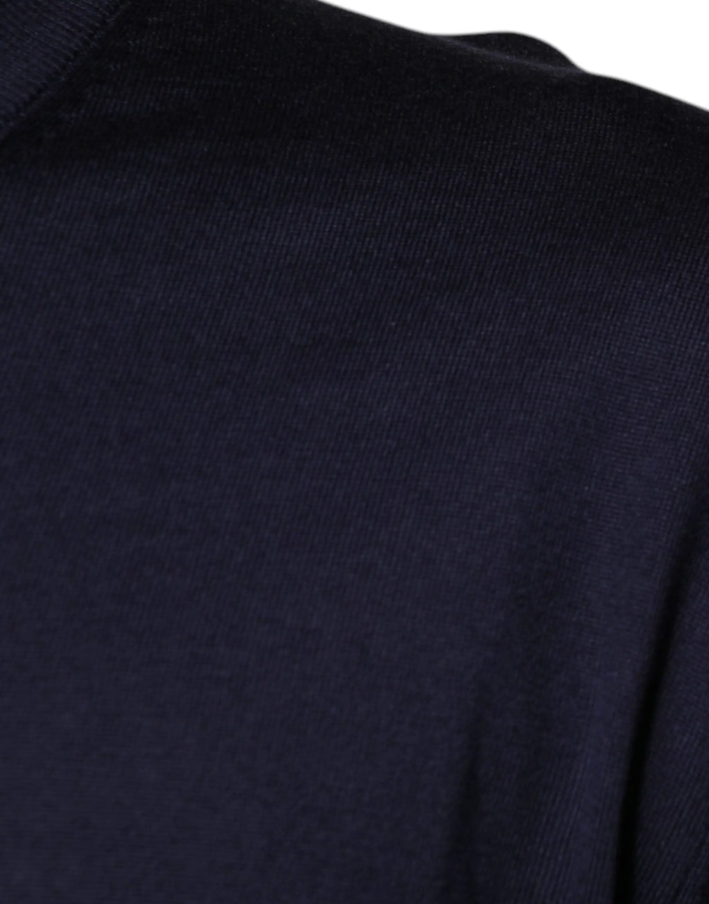 Pull en maille dolce & gabbana bleu marine en soie avec col en v et texture côtelée lisse