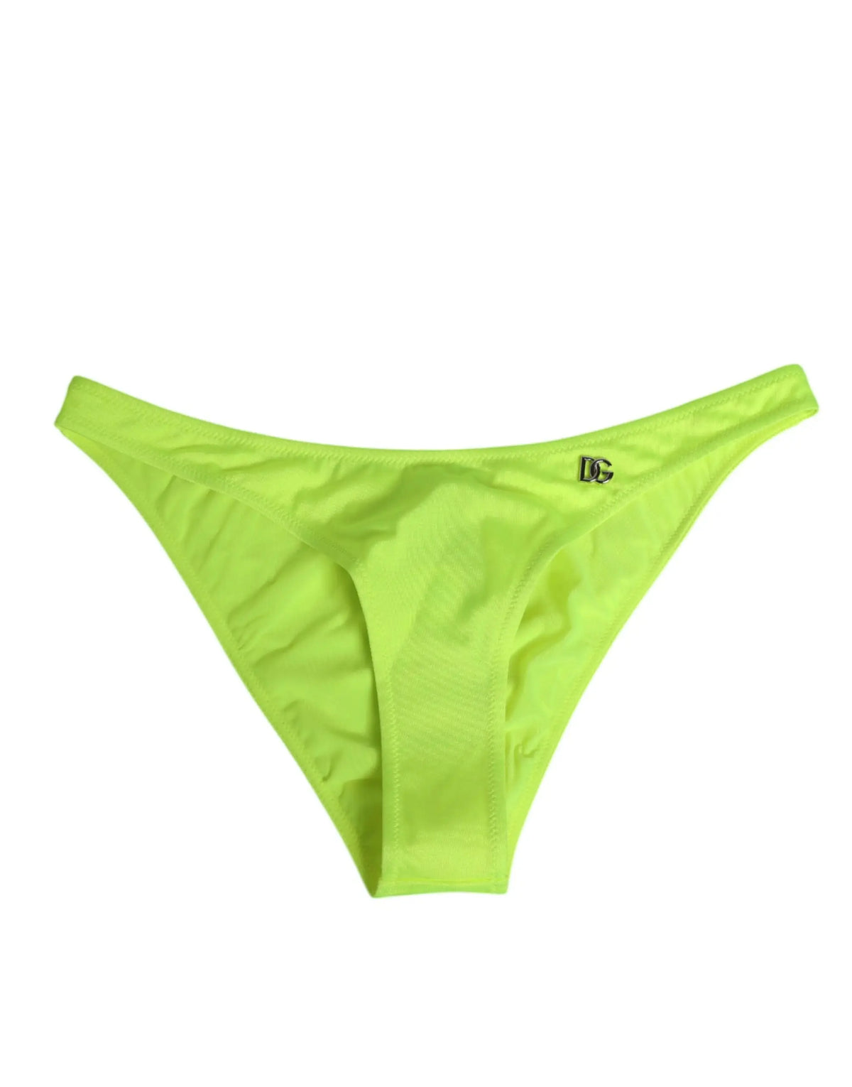 Neon vert vif string dolce & gabbana avec design minimaliste et petit logo noir sur la ceinture femmes sous-vêtements