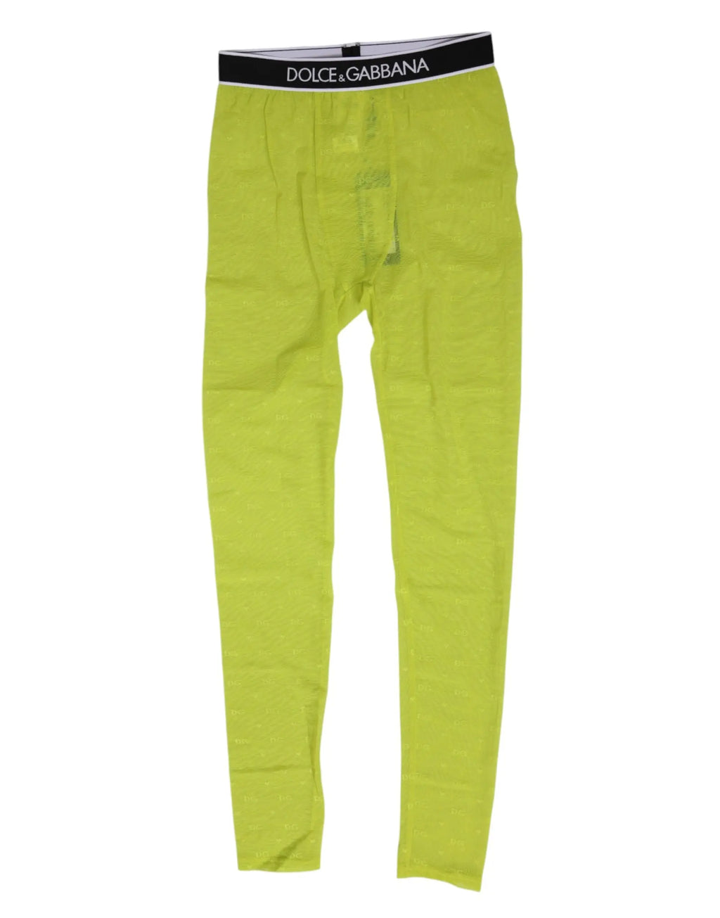 Dolce & gabbana caleçon homme vert lime vif en nylon avec ceinture noire logo blanc pour sous-vêtements