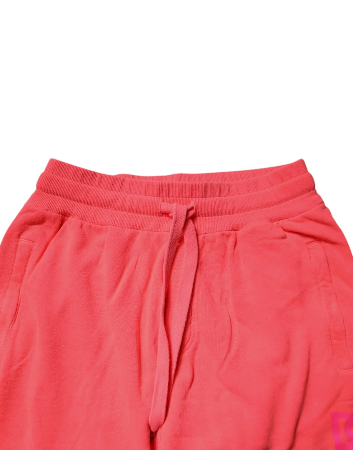 Coral pink cotton joggers with elastic waistband and drawstring by dolce & gabbana for men