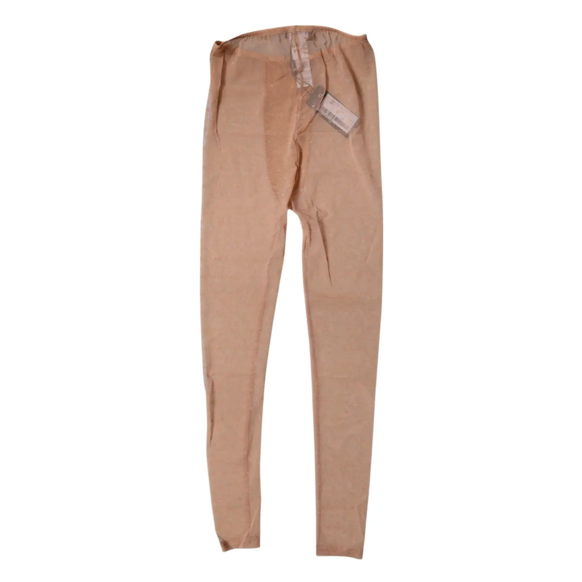 Pantalon de lingerie beige nude dolce gabbana en dentelle avec coupe slim et taille élastique extensible