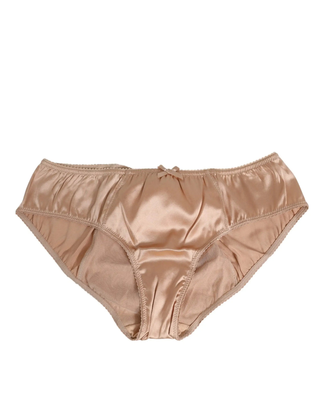 Beige satin briefs with delicate bow front from dolce & gabbana nude beige silk satin lace trim underwear