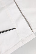 Tissu en denim blanc avec couture visible et aiguille noire en métal pour jean slim stretch en coton dolce gabbana