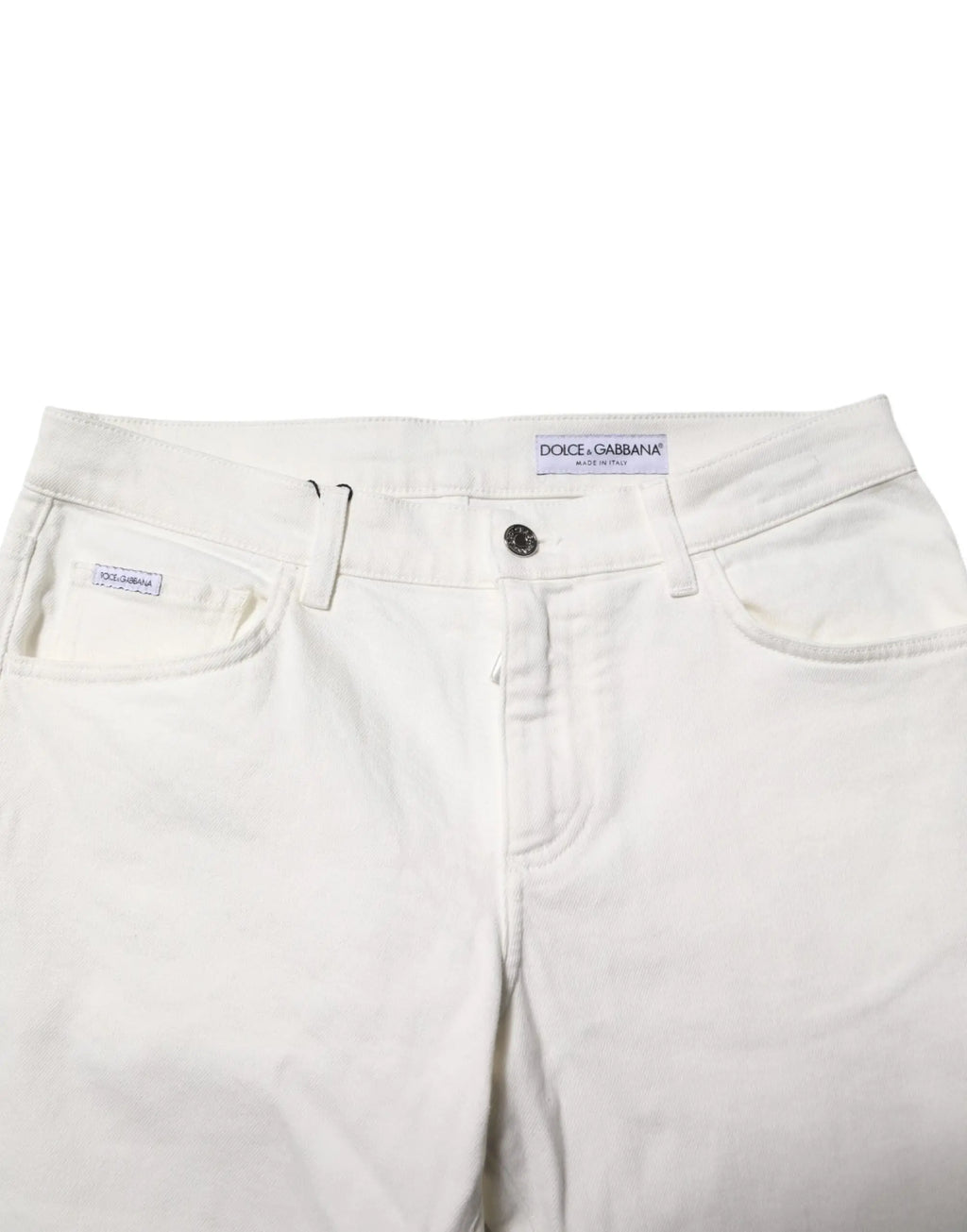 Jean slim en denim stretch coton off white dolce & gabbana avec design classique cinq poches et label marque
