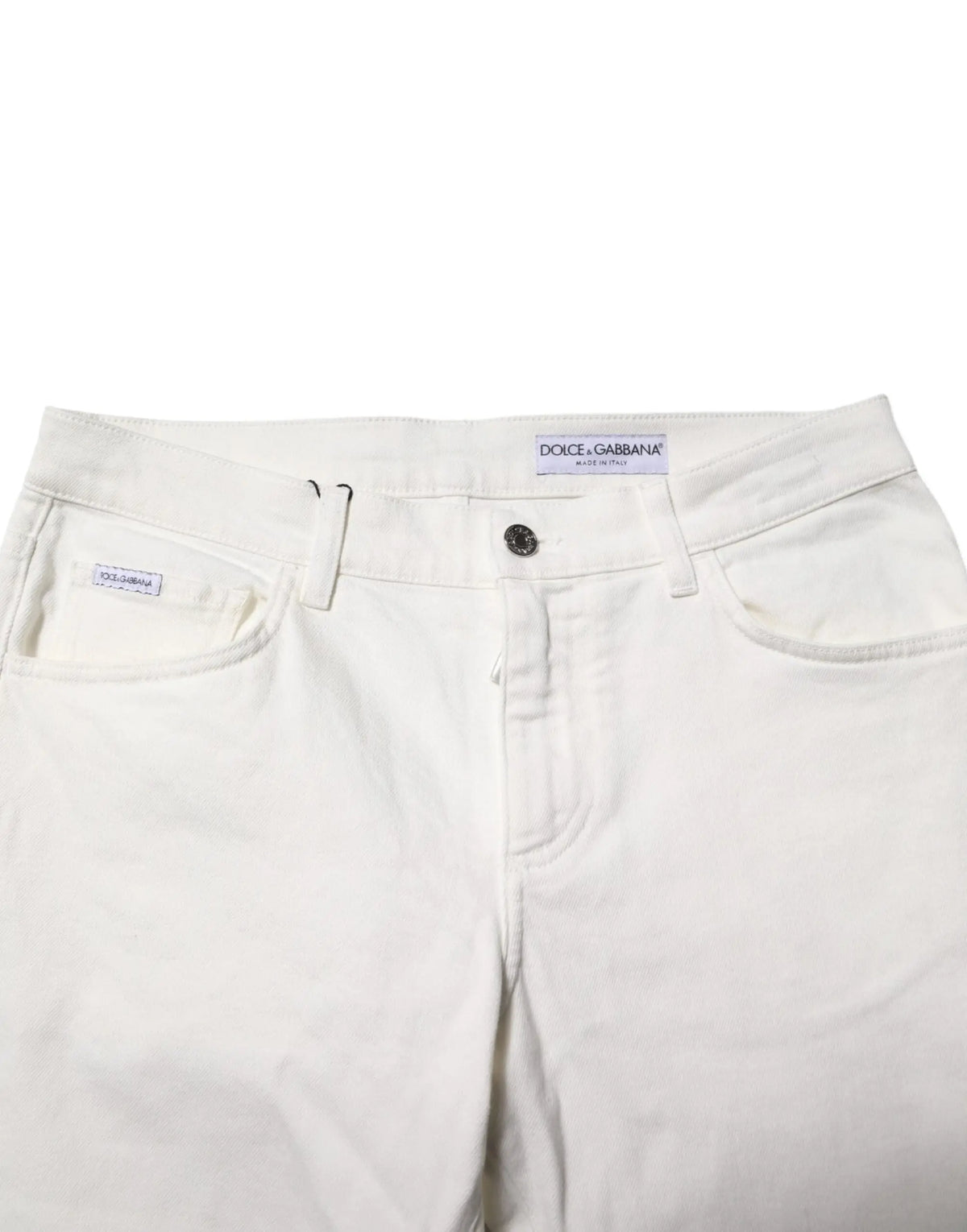 Jean slim en denim stretch coton off white dolce & gabbana avec design classique cinq poches et label marque