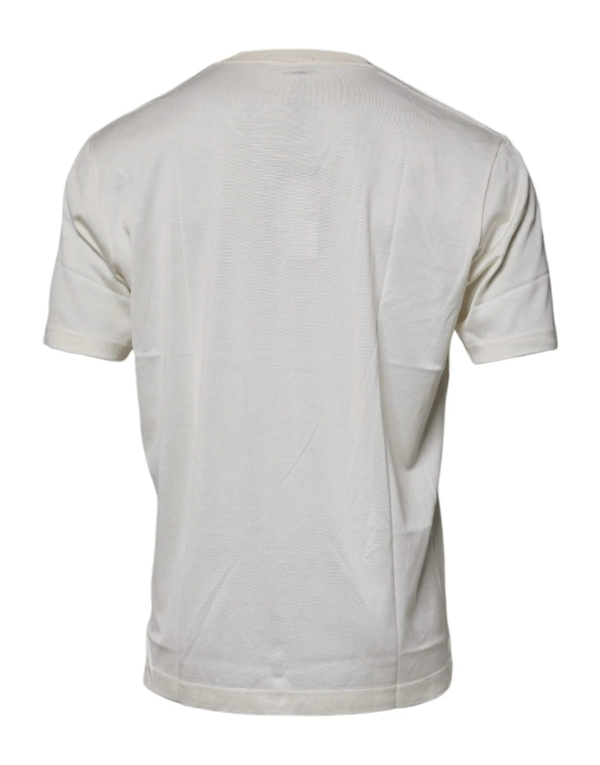 Dolce & gabbana t-shirt à manches courtes col rond écru avec tissage texturé subtil en tissu léger