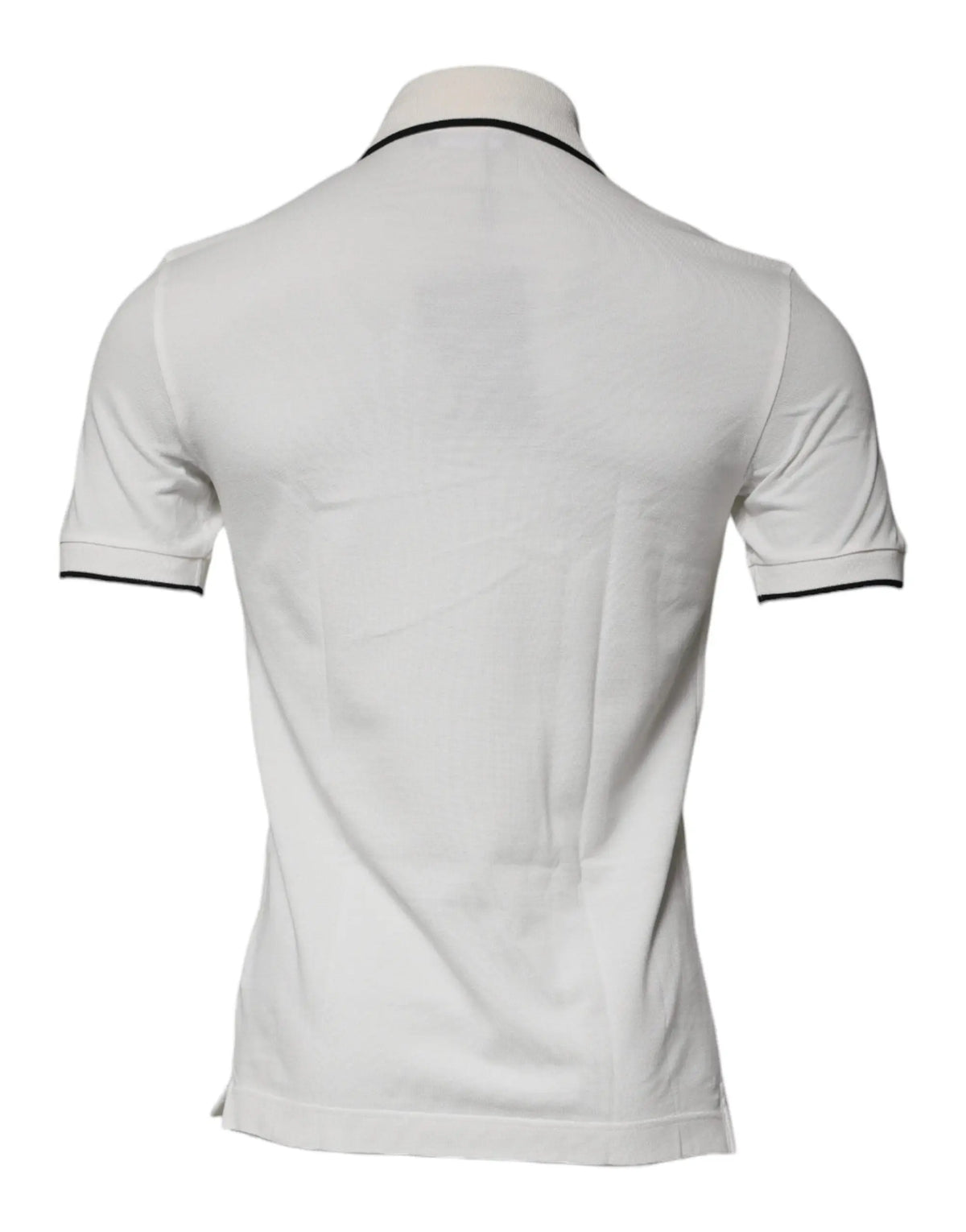 Polo dolce & gabbana off white en coton avec col et manches à bordure noire