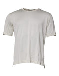 Dolce & gabbana t shirt en coton écru doux avec coupe décontractée et texture subtile côtelée