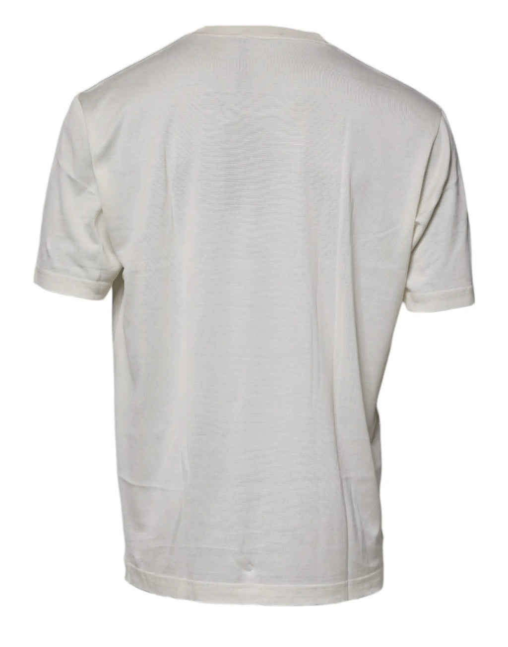 T-shirt dolce & gabbana en coton écru avec col rond simple et manches courtes en soie off white