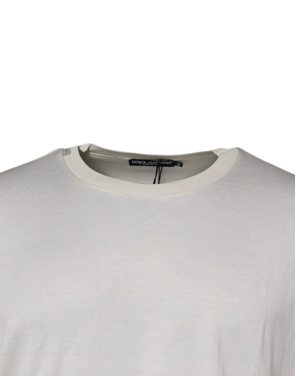 T-shirt dolce & gabbana blanc en soie avec col rond manches courtes style décontracté