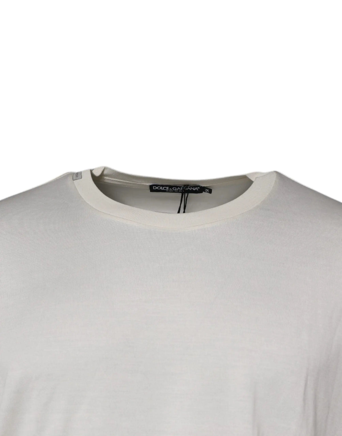 T-shirt dolce & gabbana blanc en soie avec col rond manches courtes style décontracté